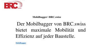 Mobilbagger  BRC.swiss