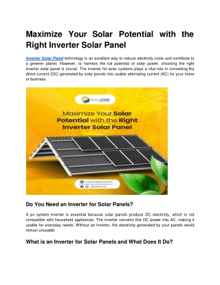 Inverter Solar Panel