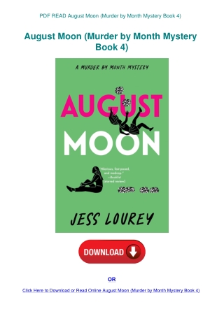 PDF READ August Moon (Murder by Month Mystery Book 4)