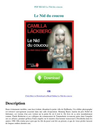 PDF READ Le Nid du coucou