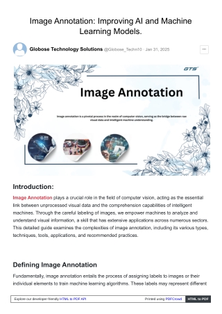 Image Annotation: Improving AI and Machine Learning Models.