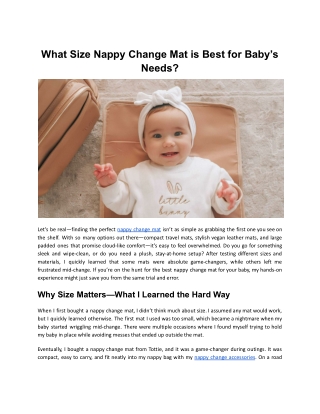 What Size Nappy Change Mat is Best for Baby’s Needs