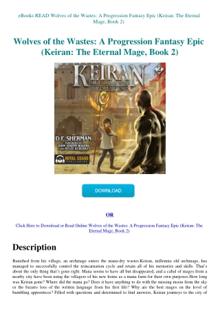 eBooks READ Wolves of the Wastes A Progression Fantasy Epic (Keiran The Eternal Mage  Book 2)