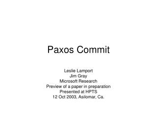 Paxos Commit