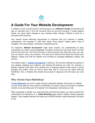 A Guide For Your Website Development