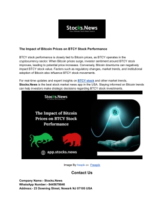 The Impact of Bitcoin Prices on BTCY Stock Performance