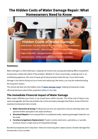 The Hidden Costs of Water Damage Repair_ What Homeowners Need to Know