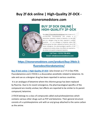 Buy 2f dck online  High-Quality 2F-DCK - stonersmedstore