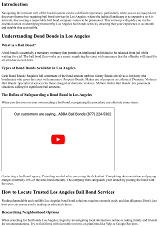 Exactly How to Find Credible Los Angeles Bond Bond Solutions