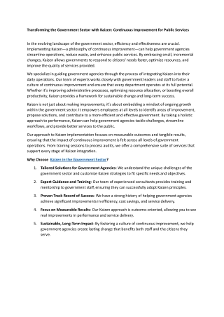kaizen in the government sector