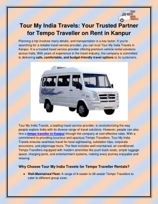 Tempo traveller in Kanpur