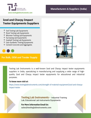 Izod and Charpy Impact Tester Equipments Suppliers