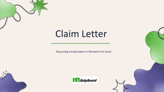 Claim Letter Example