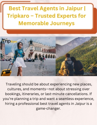 Best Travel Agents in Jaipur | Tripkaro – Trusted Experts for Memorable Journeys