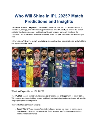 Who Will Shine in IPL 2025