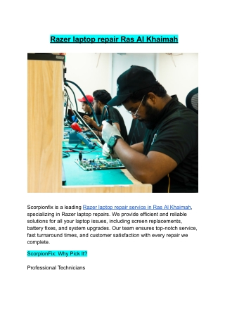 Razer laptop repair Ras AI Khaimah