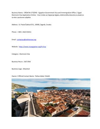 CROATIA CITIZENS - Egyption Government Visa and Immmigration Office | Egypt Elec