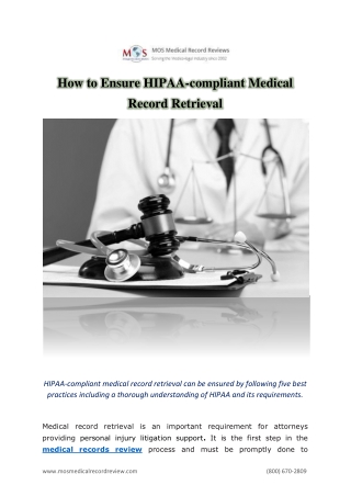 How to Ensure HIPAA-compliant Medical Record Retrieval