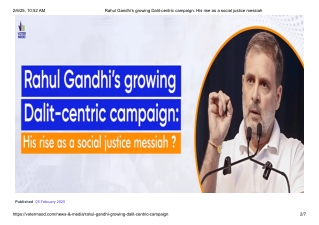Rahul Gandhi’s growing Dalit-centric campaign- rise as a social justice messiah