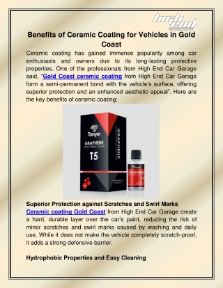 Gold coast ceramic coating