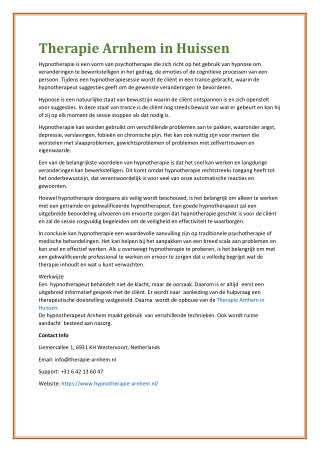 Therapie Arnhem in Huissen
