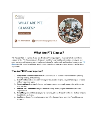 What Are PTE Classes