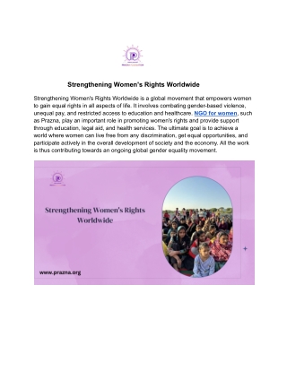 Strengthening Women's Rights Worldwide