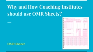 Why and How Coaching Institutes should use OMR Sheets?