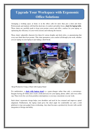 Upgrade Your Workspace with Ergonomic Office Solutions