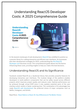 Understanding ReactJS Developer Costs A 2025 Comprehensive Guide