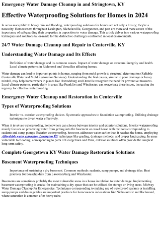 Centerville Water Damage Services for Emergency Situations