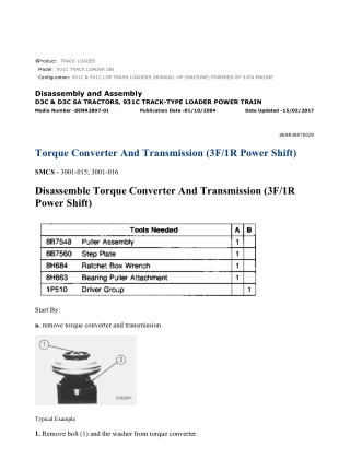 Caterpillar Cat 931C and 931C LGP TRACK LOADER (Prefix 2BJ) Service Repair Manual Instant Download (2BJ00001 and up)