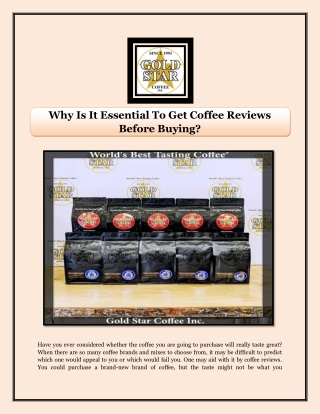 Why Is It Essential To Get Coffee Reviews Before Buying