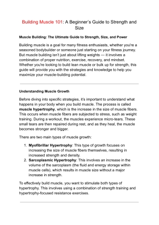 Building Muscle 101: A Beginner’s Guide to Strength and Size