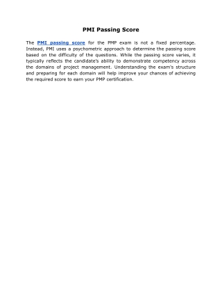 PMI Passing Score