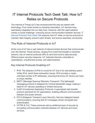 IT Internet Protocols Tech Geek Talk_ How IoT Relies on Secure Protocols