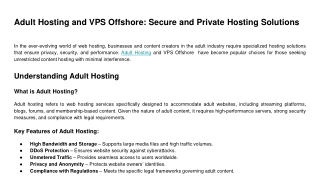 Adult Hosting and Offshore VPS_ Secure and Private Hosting Solutions