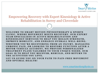 Empowering Recovery with Expert Kinesiology & Active Rehabilitation in Surrey an