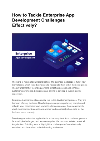 How to Tackle Enterprise App Development Challenges Effectively