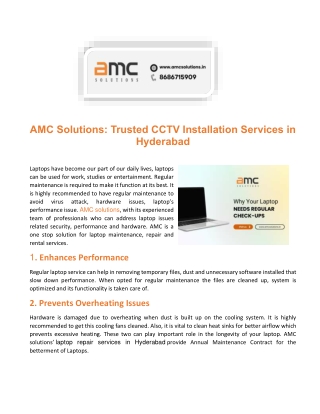 AMC Solutions – Why Regular Laptop Servicing is Highly Recommended