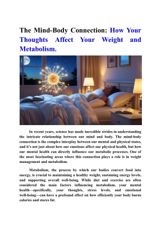 The Mind-Body Connection- How Your Thoughts Affect Your Weight and Metabolism