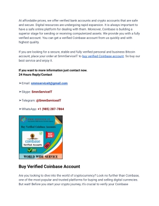 5 Best Trustable Sites to Buy Verified Coinbase Account