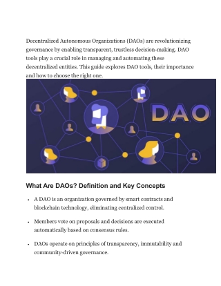 Introduction to DAO Tools, A Comprehensive Guide