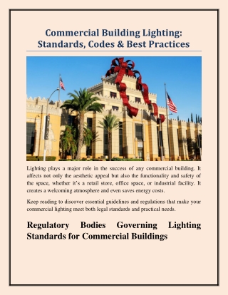 Commercial Building Lighting - Standards, Codes & Best Practices