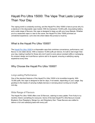 Hayati Pro Ultra 15000