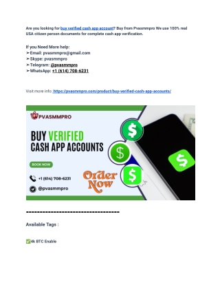 Anyone Wanna Buy Verified Cash App Accounts from Pvasmmpro