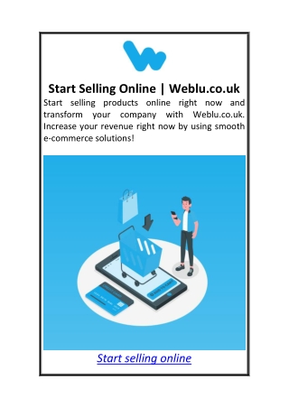 Start Selling Online  Weblu.co.uk