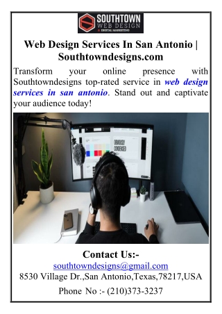 Web Design Services In San Antonio  Southtowndesigns.com