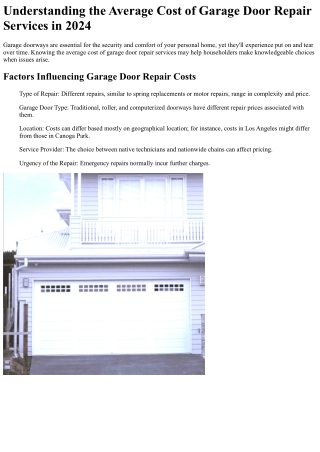 10 Compelling Reasons Why You Need expert garage door repair in Reseda CA