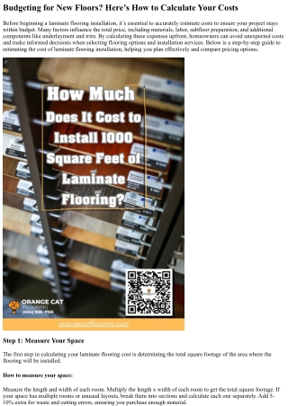 A Step-by-Step Guide to Calculating Laminate Flooring Costs